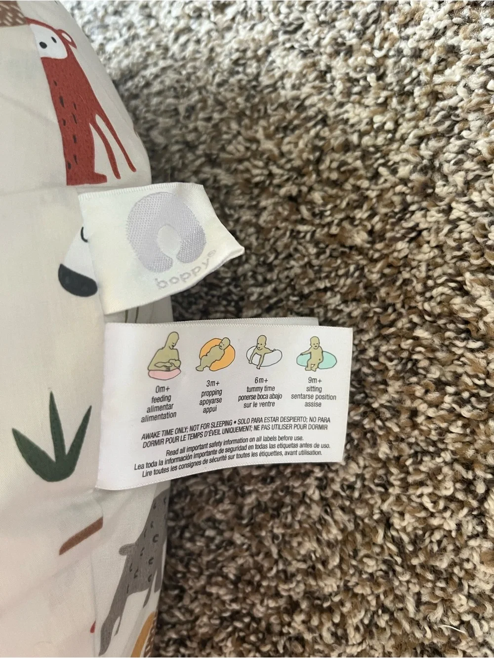Boppy Pillow - Jungle Animals Removable Cover